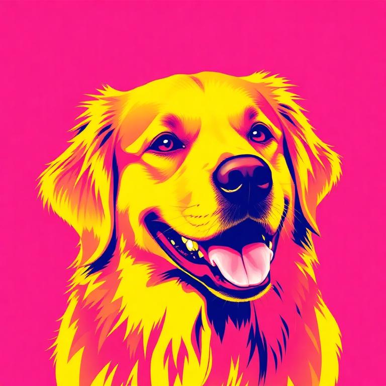 Pet portrait in Pop Art style